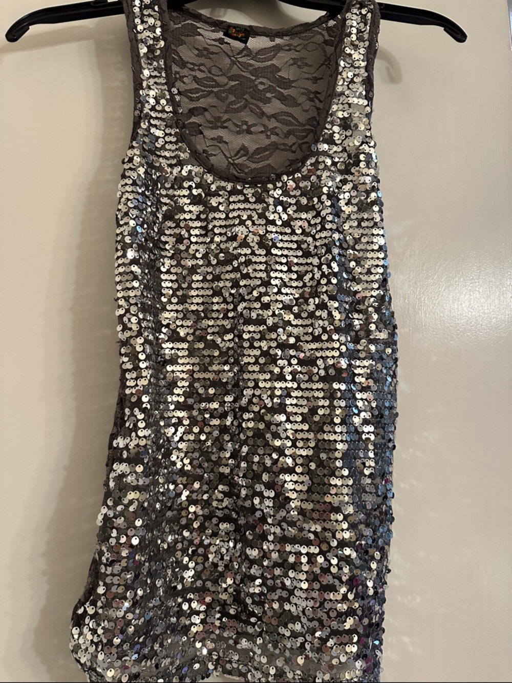 Silver Sequin Tank top